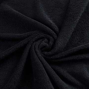 Qute Home 4-Piece Washcloths Towels Set, 100% Turkish Cotton Premium Quality Towels for Bathroom, Quick Dry Soft and Absorbent Turkish Towel, Set Includes 4 Wash Cloths (Black)