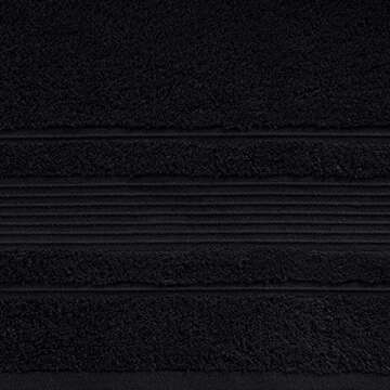 Qute Home 4-Piece Washcloths Towels Set, 100% Turkish Cotton Premium Quality Towels for Bathroom, Quick Dry Soft and Absorbent Turkish Towel, Set Includes 4 Wash Cloths (Black)