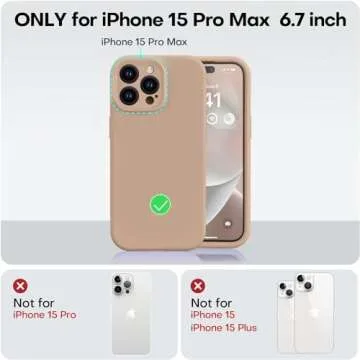Vooii Compatible with iPhone 15 Pro Max Case, Upgraded Premium Silicone, [Camera Protection] [Soft Anti-Scratch Microfiber Lining] Shockproof Phone Case for iPhone 15 Pro Max 6.7 inch - Light Brown
