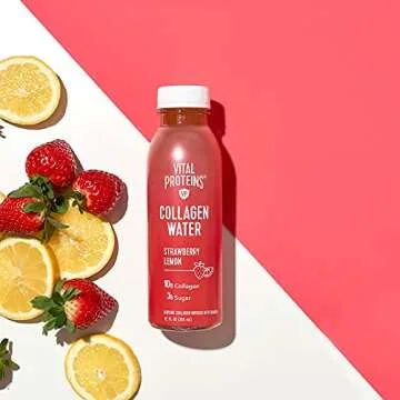 Vital Proteins Collagen Water™, 10g of Collagen per Bottle & Made with Real Fruit Juice - Strawberry Lemon, 4 Pack