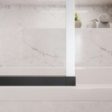 Squid Stick-On Bathtub Door | Shower Curtain Alternative | Easy Installation, Scratch-Resistant, Removeable, Leak-Proof, Acrylic BPA-Free & Non-Toxic