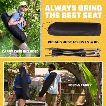 Wise Owl Outfitters Ultimate Comfort Camping Hammock Chair - Adjustable Height, Backrest, and Padded Seat - Perfect for Short & Tall Adventurers - Green