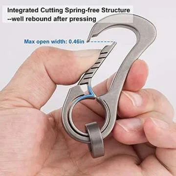 TISUR Carabiner Keychain Clip,Titanium EDC Key Ring holder, Heavy Duty Car Key Chain for Men Women(Blue, 2.6'')