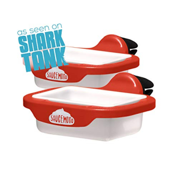 Saucemoto Dip Clip | An in-car sauce holder for ketchup and dipping sauces. As seen on Shark Tank (2 Pack, Red)