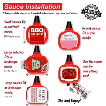 Saucemoto Dip Clip | An in-car sauce holder for ketchup and dipping sauces. As seen on Shark Tank (2 Pack, Red)