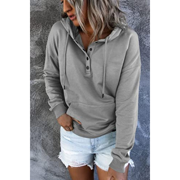 Trendy Queen Women's Grey Hoodie – Style Meets Comfort