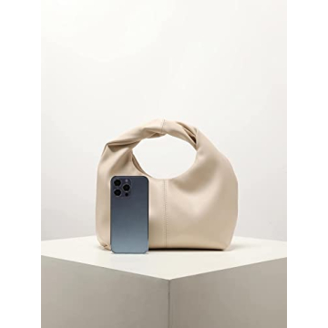 Verdusa Women's Elegant Ruched Mini Handbag Apricot Pouch