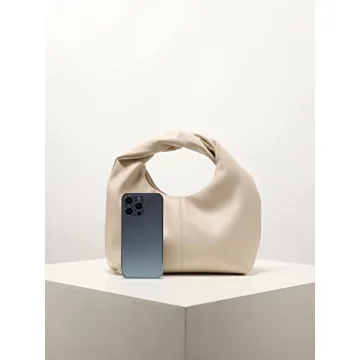 Verdusa Women's Elegant Ruched Mini Handbag Apricot Pouch