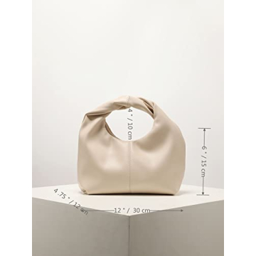 Verdusa Women's Elegant Ruched Mini Handbag Apricot Pouch