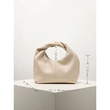 Verdusa Women's Elegant Ruched Mini Handbag Apricot Pouch