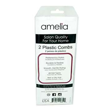 7in Plastic Pick Comb, pack of 2