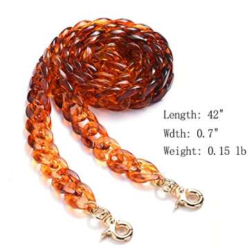 Aumey 40 Inches DIY Resin Bag Strap Plastic Ladies Bag Chain Shoulder Cross Body Bag Handbag Purse R...