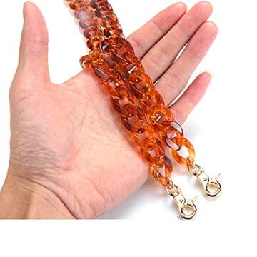 Aumey 40 Inches DIY Resin Bag Strap Plastic Ladies Bag Chain Shoulder Cross Body Bag Handbag Purse Replacement Chain Strap Set with Buckles (Twilight)