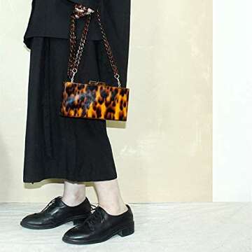 Aumey 40 Inches DIY Resin Bag Strap Plastic Ladies Bag Chain Shoulder Cross Body Bag Handbag Purse Replacement Chain Strap Set with Buckles (Twilight)