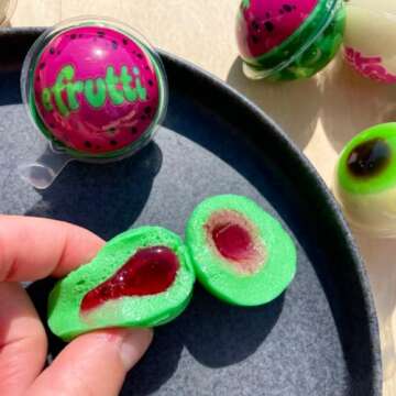 Efrutti Watermelon Splash (8 Count) Fruity Jelly Gummies, Eyeball Gummy, Plannet gummi TikTok, Individually Wrapped Soft Juicy and Sour Splash Liquid Center