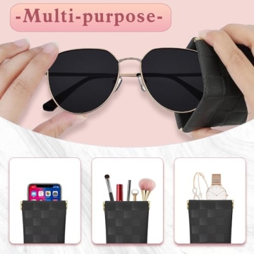 HIGH FIT Portable Sunglasses Case for Women Girls Black