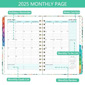 Stylish 2025 Planner with Weekly and Monthly Organization