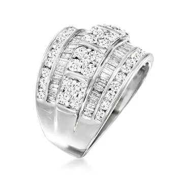 Elegant Ross-Simons 2.00 ct. Diamond Ring in Sterling Silver
