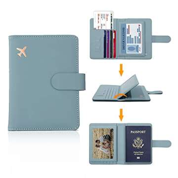 Melsbrinna Rfid Passport Holder for Travel women/Men, Cute Passport Wallet Rfid Blocking Card Slots,...