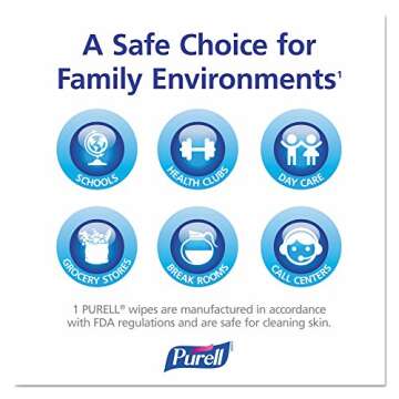 PURELL Hand Sanitizing Wipes Alcohol Formula, Individually-Wrapped Wipes, 9022-10 - BOX OF 100