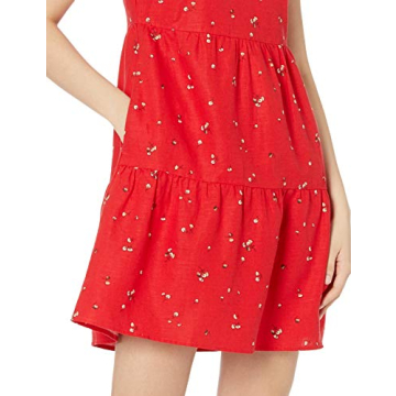 Goodthreads Women's Flutter-Sleeve Peasant Dress in Red - Stylish Comfort