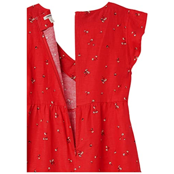 Goodthreads Women's Flutter-Sleeve Peasant Dress in Red - Stylish Comfort