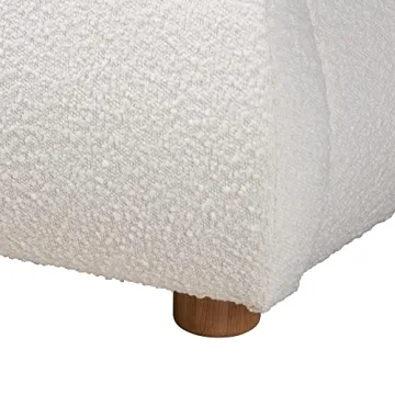 Baxton Studio Maya Platform Queen Bed in White/Oak Brown