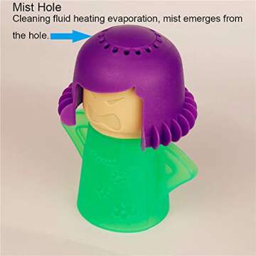 Asltw Angry Mama Microwave Oven Cleaner, Fast Action Steam Kitchen Gadget, Just Add Vinegar and Water (Green)