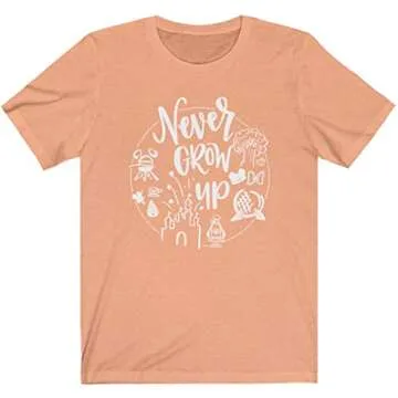Never Grow Up Unisex T-Shirt - Trendy Graphic Tee for Disney