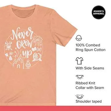 Never Grow Up Unisex T-Shirt - Trendy Graphic Tee for Disney