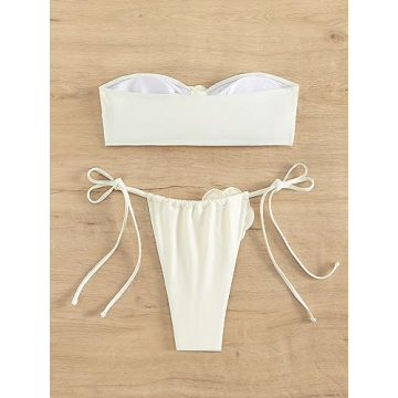 Stylish MakeMeChic 2 Piece Floral Tie Side Bikini Set