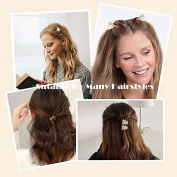 YISSION 10 PCS Heart Hair Clips, 0.9 Inch Cute Small Hair Clips Mini Claw Clips Tortoise Shell Leopard for Hair, Fashion Hair Accessories for Women Girls