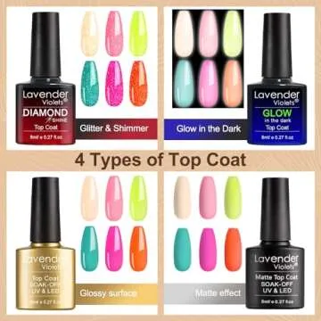 Lavender Violets Gel Nail Polish Set for Vibrant Manicures