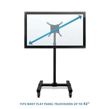Mobile TV Stand with Adjustable Height & Locking Wheels | Fits 13-42 inch Screens