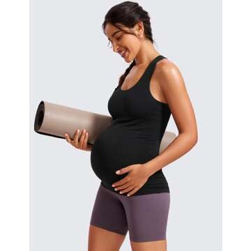 CRZ YOGA Butterluxe Maternity Tank Top for Ultimate Comfort