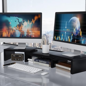 SUPERJARE Adjustable Dual Monitor Stand Riser for Desk