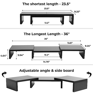 SUPERJARE Adjustable Dual Monitor Stand Riser for Desk