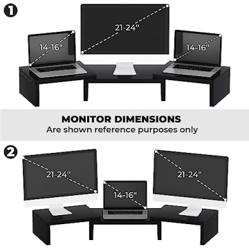 SUPERJARE Adjustable Dual Monitor Stand Riser for Desk