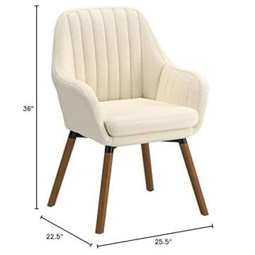 Roundhill Furniture Tuchico Contemporary Fabric Accent Chair, Arm Rest, Tan