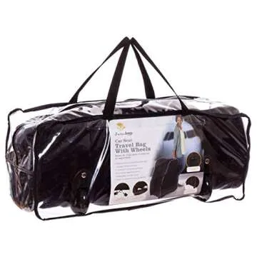 Jeep Child Car Seat Travel Bag with Wheels and Backpack Straps, Convenient Car Seat Cover for Airport Travel, Infant Carrier and Baby Carrier Travel Bag, Infant and Baby Gate Check Bag, Black