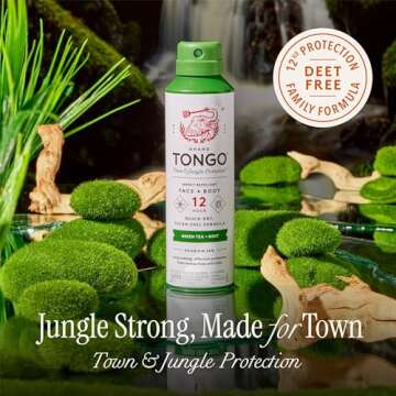 Grand Tongo DEET-Free Green Tea + Mint Insect Repellent with Picaridin- The 12 Hour Protection, DEET Alternative