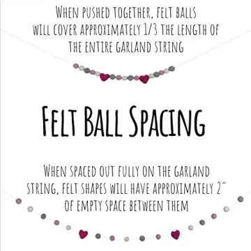 Matthew and Mae Handmade Halloween Felt Ball Garland- 1" Felt Balls- 100% Wool- Fall Mantle Banner, Autumn Shelf, Home Decor Gift (Orange/Black/White)