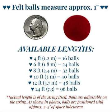 Matthew and Mae Handmade Halloween Felt Ball Garland- 1" Felt Balls- 100% Wool- Fall Mantle Banner, Autumn Shelf, Home Decor Gift (Orange/Black/White)