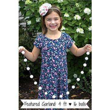 Matthew and Mae Handmade Halloween Felt Ball Garland- 1" Felt Balls- 100% Wool- Fall Mantle Banner, Autumn Shelf, Home Decor Gift (Orange/Black/White)