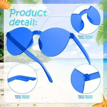 RTBOFY 10 Pairs Multi-color Round Retro Sunglasses