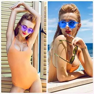 RTBOFY 10 Pairs Multi-color Round Retro Sunglasses