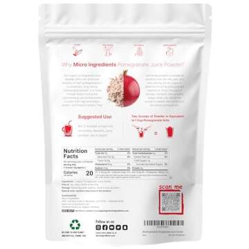 Organic Pomegranate Juice Powder, 1 Pound | 100% Natural Fruit Powder | Freeze Dried & Cold Pressed ...