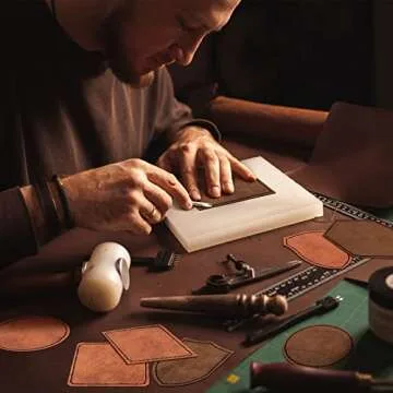 120 Pieces Rustic Leatherette Hat Patches with 8 Types of Shape Laser Engraving Blanks Patch Adhesive for Fabric Faux Leather Patch Repair Sewing Repair Patches (Khaki, Archaize Color)