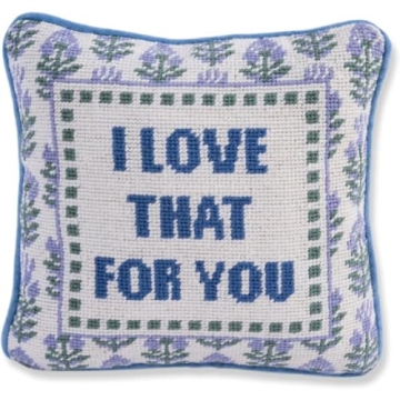 Handmade Needlepoint Throw Pillow Love That for You 10x10