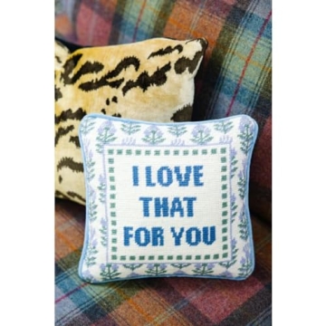 Handmade Needlepoint Throw Pillow Love That for You 10x10